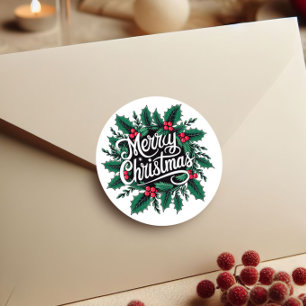 Merry Christmas Cherries & Holly Envelope Seal