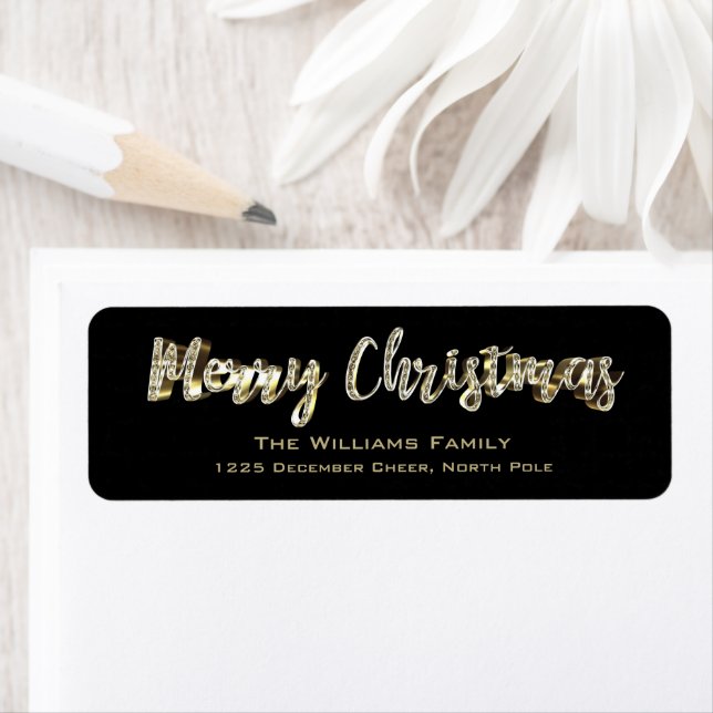Merry Christmas Chic Black and Gold Script (Insitu)