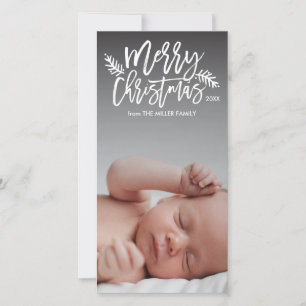 Merry Christmas Chic Hand Lettered Holiday Photo