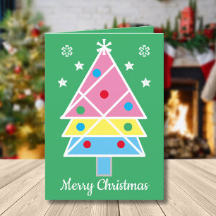 Merry Christmas Chic Script Name Modern Artsy Cool Holiday Card