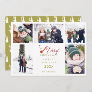 Merry Christmas Chic Trendy Collage 5 Photos