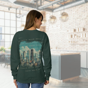 Merry Christmas Chicago Skyline Holiday Sweatshirt