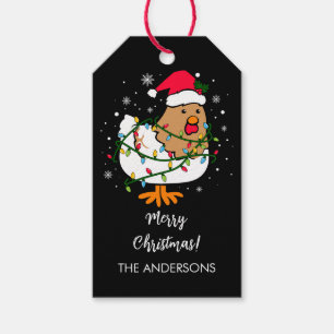 Merry Christmas Chicken Christmas Personalised Gift Tags