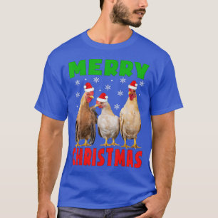 Merry Christmas Chicken In Santa Hat Chickens Wome T-Shirt