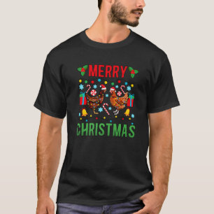 Merry Christmas Chicken Owner Chicken Lover Xmas P T-Shirt