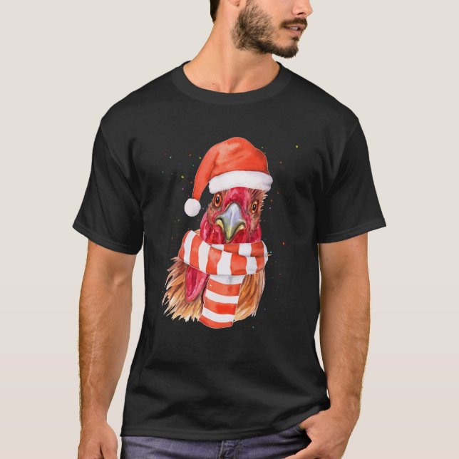 Merry Christmas Chicken Ugly Sweater Santa Claus X (Front)