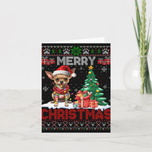 Merry Christmas Chihuahua Dog Lover Family Ugly Xm Card