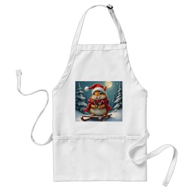Merry christmas chipmunk standard apron (Front)