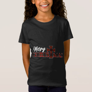 Merry Christmas - Christ Cross Religious Xmas Buff T-Shirt