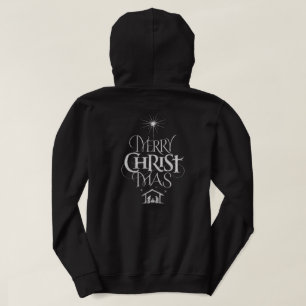 Merry Christmas Christ God Christian Chalk Jesus Hoodie