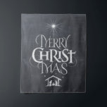 Merry Christmas Christian Calligraphy Chalkboard Tapestry<br><div class="desc">Fashionable and fun chalkboard look. We say 'Merry Christmas' but often we forget the origin of the words. This original hand lettering uses its unique design to tell the story simply and elegantly. Show your CHRISTmas spirit. Perfect classy and classic holiday decoration. See all the design variations in my store...</div>