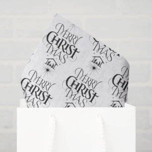 Merry CHRISTmas Christian Calligraphy Lettering Tissue Paper
