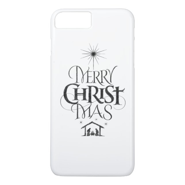 Merry ChristMas Christian Christmas Calligraphy Case-Mate iPhone Case (Back)