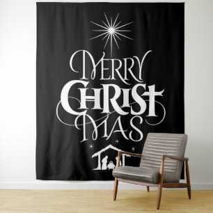 Merry CHRISTmas Christian Decoration Jesus Christ Tapestry