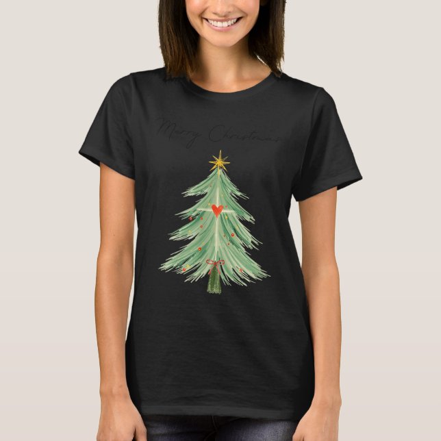 Merry Christmas Christian Faith Cross Holiday Jesu T-Shirt (Front)