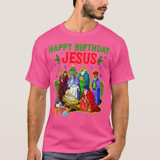 Merry Christmas Christian Happy Birthday Jesus Chr T-Shirt