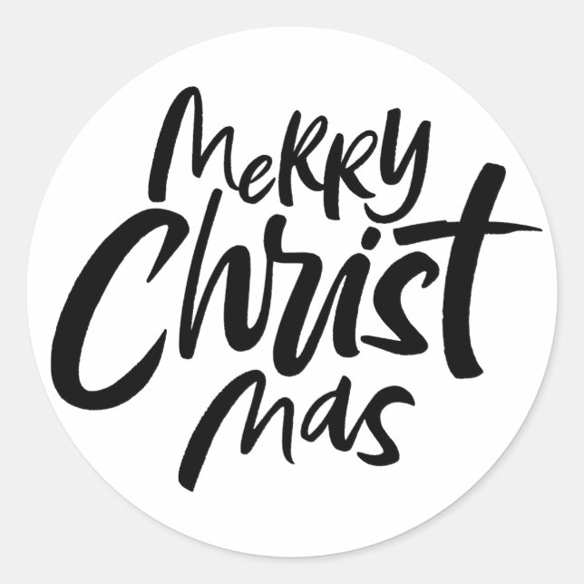 Merry Christmas Christian Jesus Christ God Classic Round Sticker (Front)