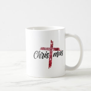 Merry Christmas Christian Jesus Cross Faith Religi Coffee Mug