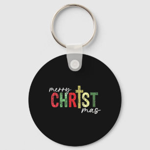 Merry Christmas Christian Jesus Cross Faith Religi Key Ring