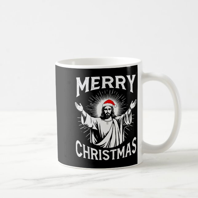 Merry Christmas Christian Jesus Pajamas Pjs Xmas M Coffee Mug (Right)