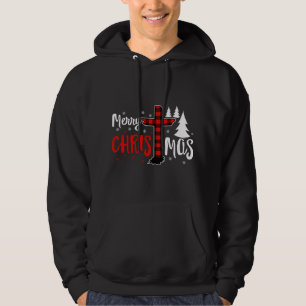 Merry Christmas Christians Buffalo Plaid Hoodie