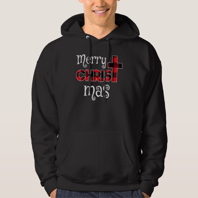 Merry Christmas  Christians  Buffalo Plaid Pyjamas Hoodie (Front)