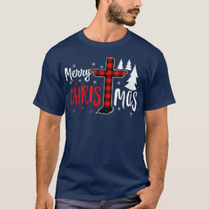Merry Christmas Christians Buffalo Plaid T-Shirt