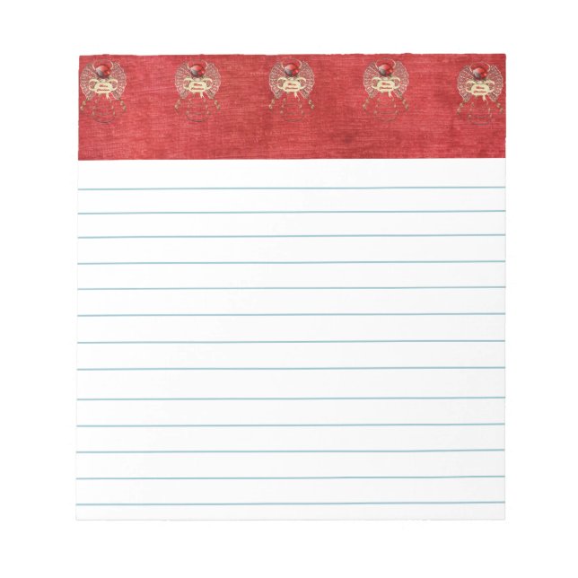 Merry Christmas - Christmas Angel - Red Notepad (Front)