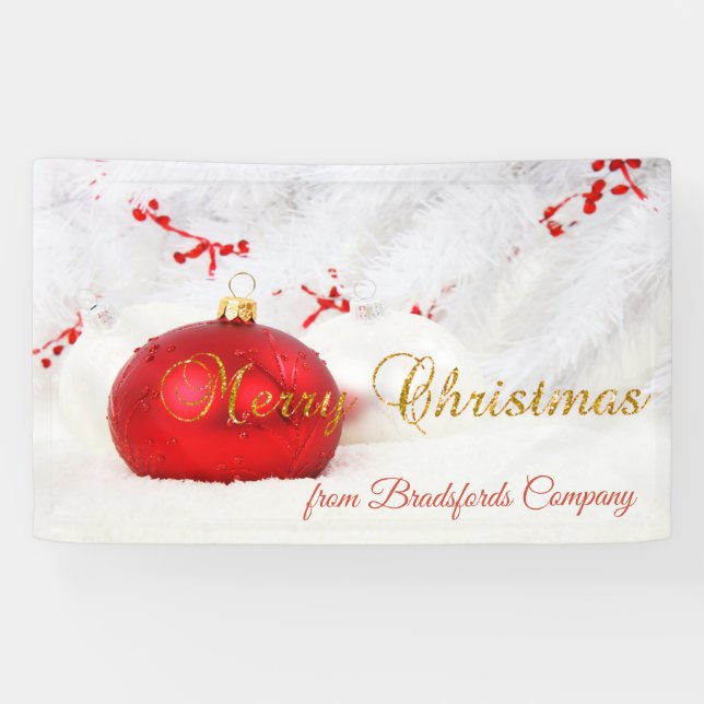 Merry Christmas ,Christmas Balls Banner (Horizontal)