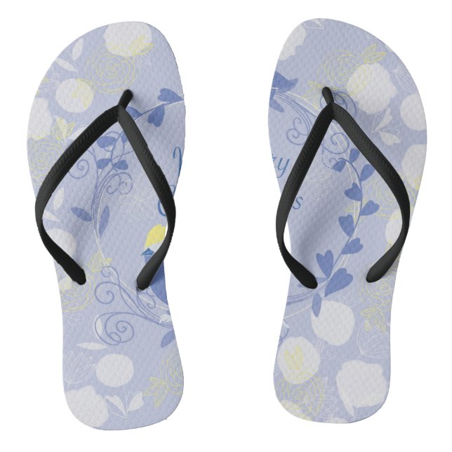 merry christmas, christmas,bird,flowers, nature, p jandals (Footbed)