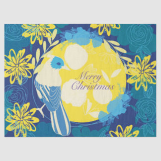 merry christmas, christmas,bird,flowers, nature tissue paper
