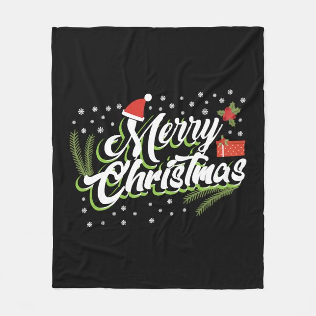 Merry Christmas - Christmas design Fleece Blanket (Front)