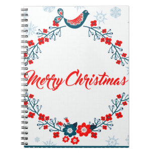 merry christmas christmas greeting spiral notebook