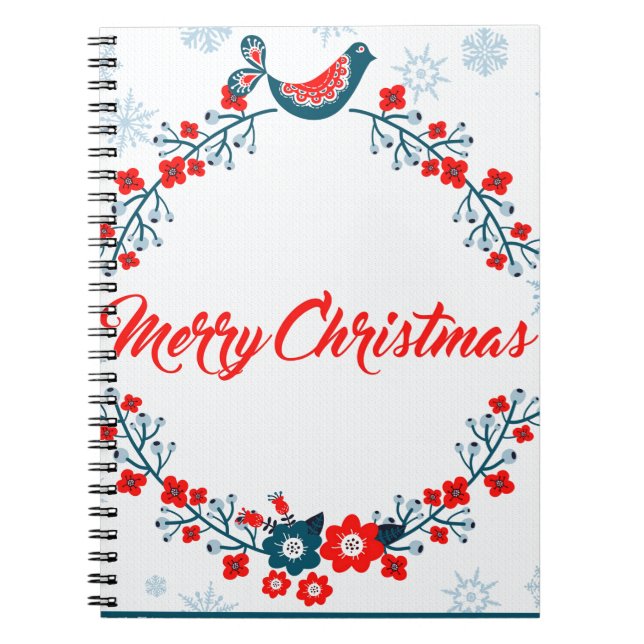 merry christmas christmas greeting spiral notebook (Front)