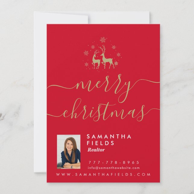 Merry Christmas Christmas Postcard Modern Minimal (Front)