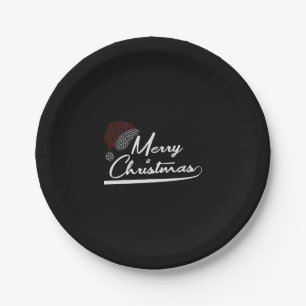 Merry Christmas Christmas Present Santa Claus Paper Plate