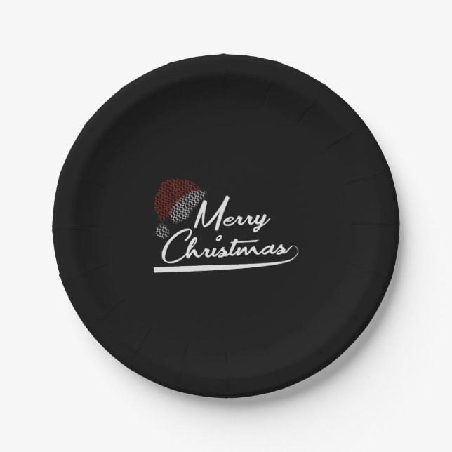 Merry Christmas  Christmas Present Santa Claus Paper Plate (Front)