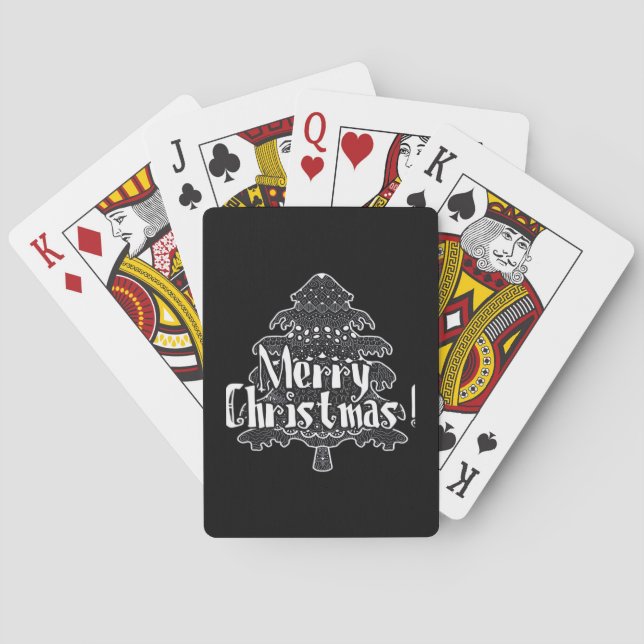Merry Christmas, Christmas tree Classic Playing Cards (Back)
