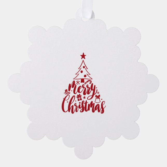 Merry Christmas Christmas Tree Decoration Card (Front)