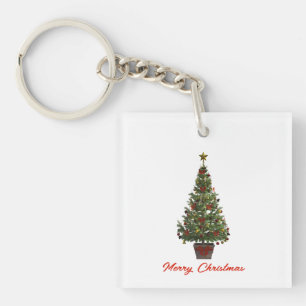 Merry Christmas. Christmas Tree Key Ring