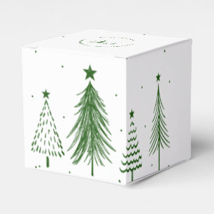 Merry Christmas Christmas Tree Pattern Favour Box
