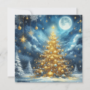 Merry Christmas & Christmas tree Personalised Holiday Card