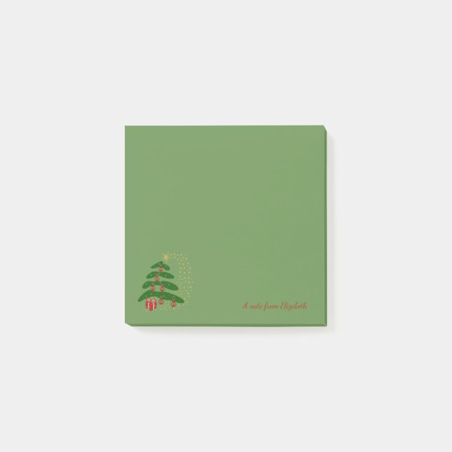 Merry Christmas,Christmas Tree -Personalised Post-it Notes (Front)