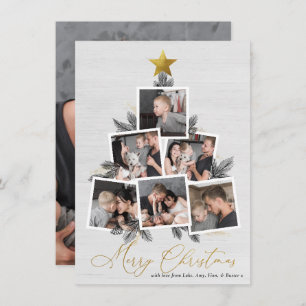 Merry Christmas Christmas Tree Photo Collage Holiday Card