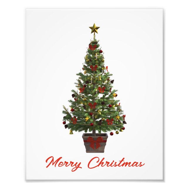 Merry Christmas. Christmas Tree Photo Print (Front)