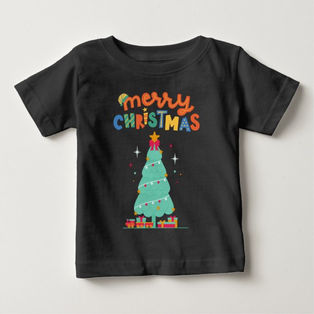MERRY CHRISTMAS - Christmas Tree T-Shirt (Front)
