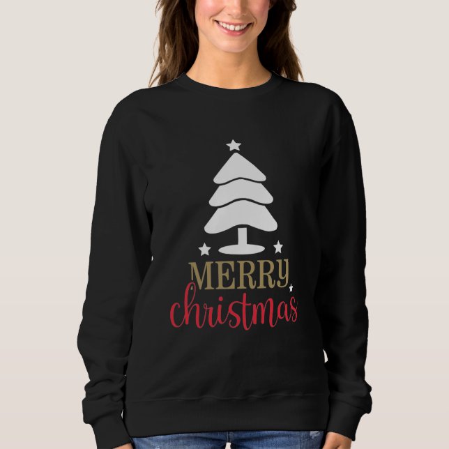 Merry Christmas Christmas Tree Women's Sweatshirt (Front)