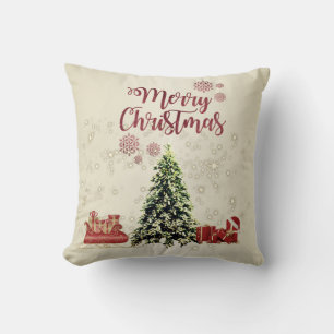 Merry Christmas,Christmas Trees ,Presents,Sleigh Cushion