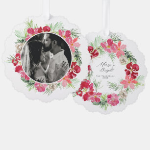 Merry Christmas Christmas Wreath Tree Decoration Card