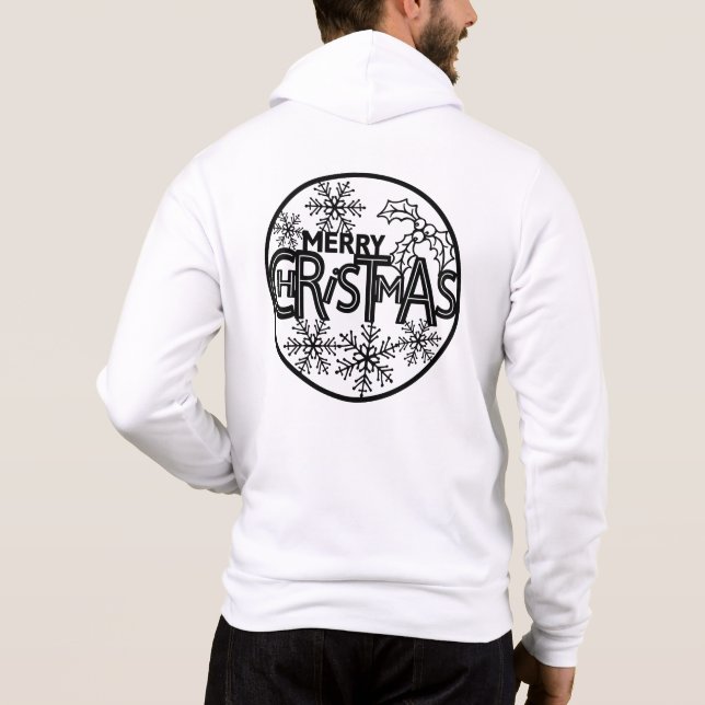 Merry Christmas Circle Design-64656 Hoodie (Back)